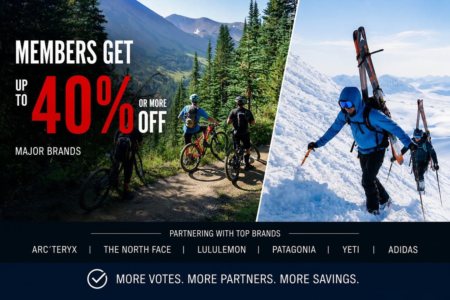 Members get up to 40% or more off major brands. Verified members only. Partnering with top brands.