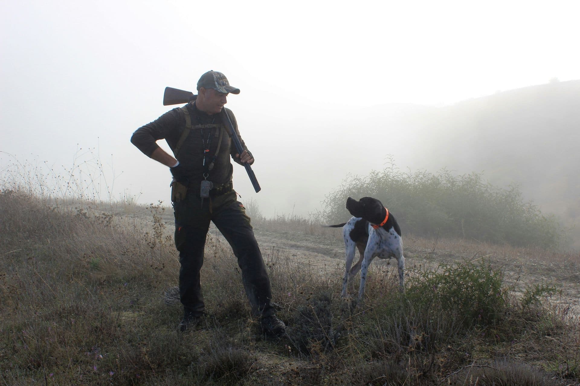 First responder in hunting gear in the outdoors